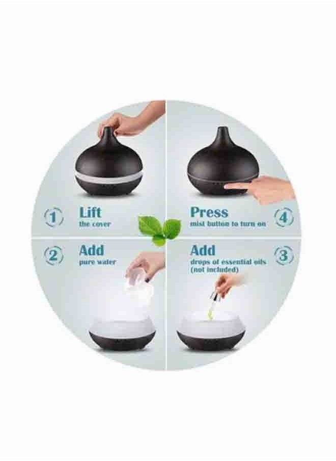 Mi VAZA - 500ML Aromatherapy Essential Oil Diffuser Wood Grain Remote Control Ultrasonic Air Humidifier Cool with 7 Color LED Light - Image 1