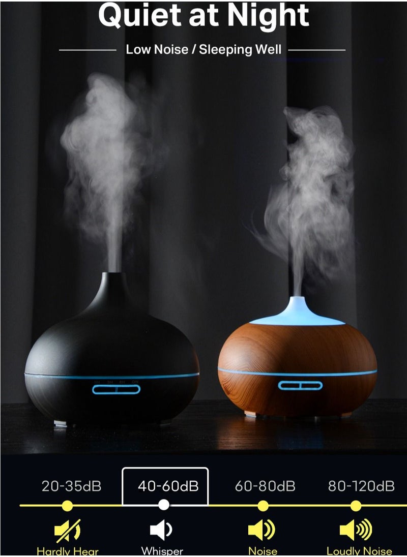 Mi VAZA - 500ML Aromatherapy Essential Oil Diffuser Wood Grain Remote Control Ultrasonic Air Humidifier Cool with 7 Color LED Light - Image 1
