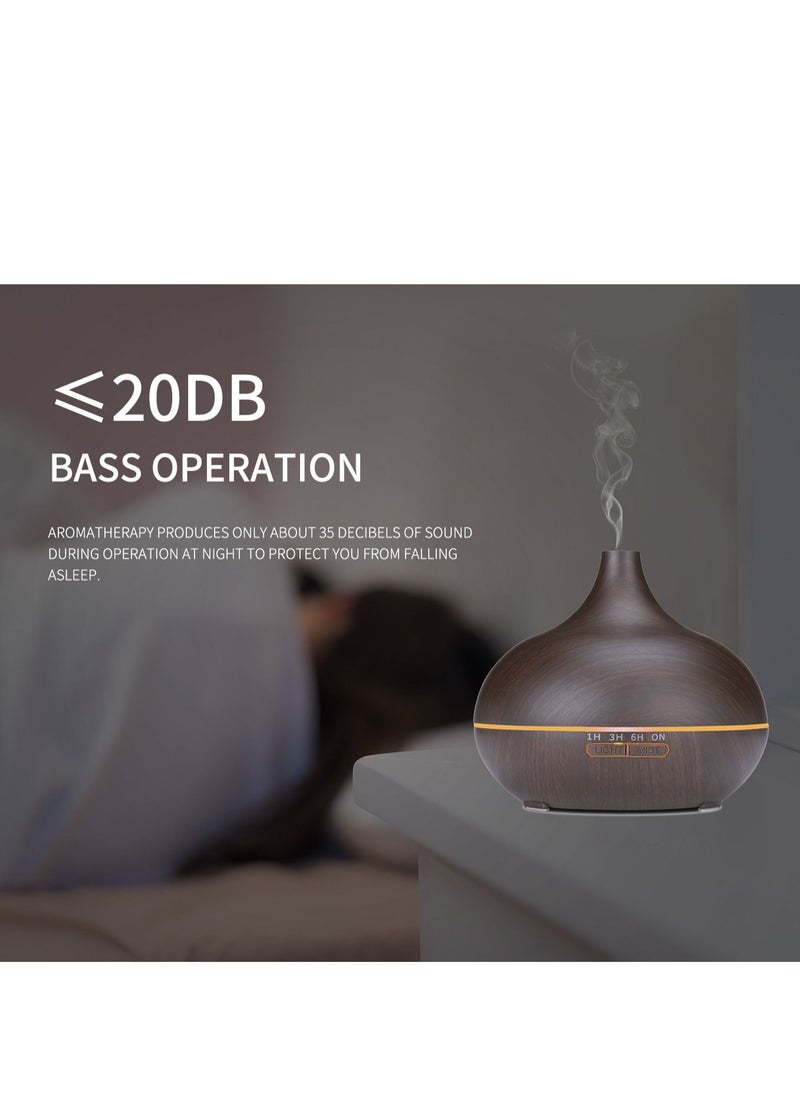 Mi VAZA - 500ML Aromatherapy Essential Oil Diffuser Wood Grain Remote Control Ultrasonic Air Humidifier Cool with 7 Color LED Light - Image 1