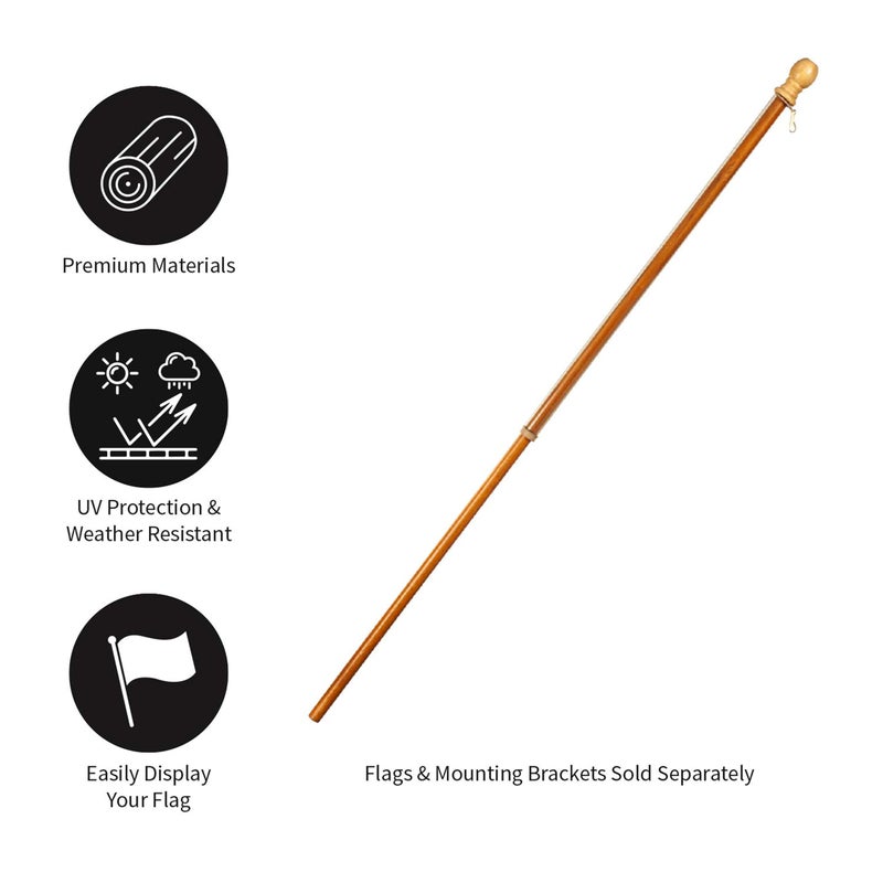 Evergreen Flag 56" Solid Wood Flag Pole with Holder and Anti-Wrap Tube for 3'x5' Estate Flag with Pole Sleeve, Outdoor Weatherproof Use for Residential or Commercial - Image 3
