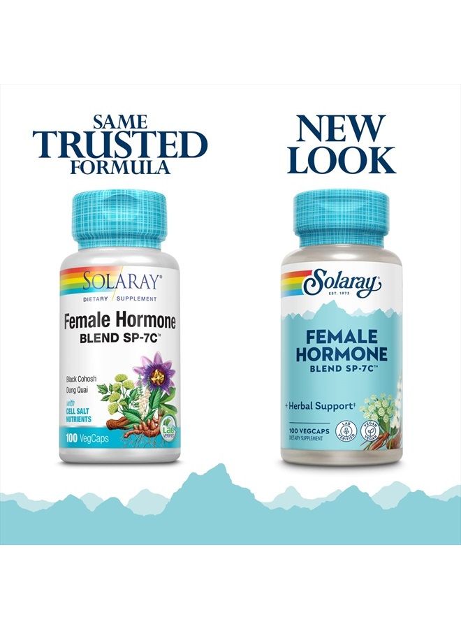 SOLARAY خليط هرمونات الإناث SP-7C | مع الكوهش الأسود، دونغ كواي، زهرة العاطفة، اليام البري والمزيد | 100 كبسولة نباتية، 50 حصة - Image 2