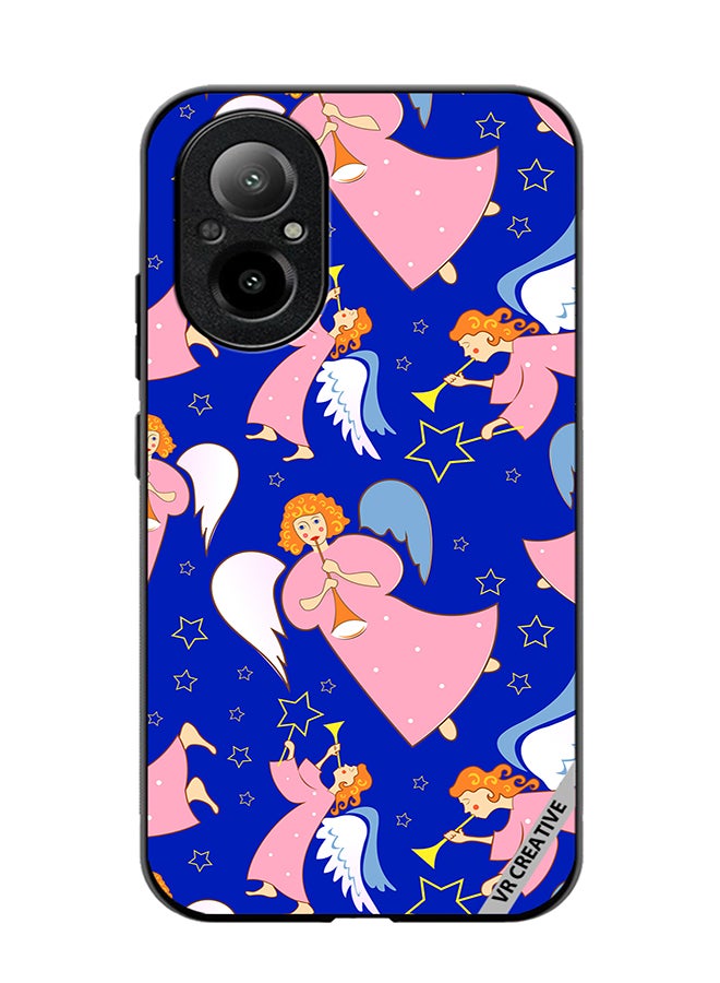 VR CREATIVE Protective Case Cover For Realme C67 4G Christmas Angels With Flutes Design Multicolour - Image 1