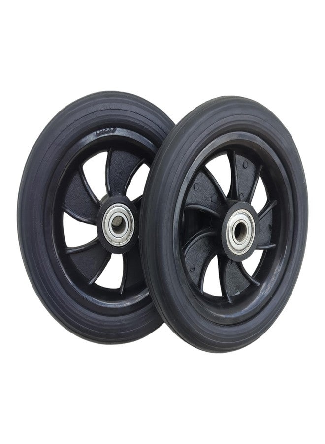 eOnekart 7 Inch Front Caster Solid PU Wheel Replacement for Wheelchair With Bearing (Pack of 2) - Image 1