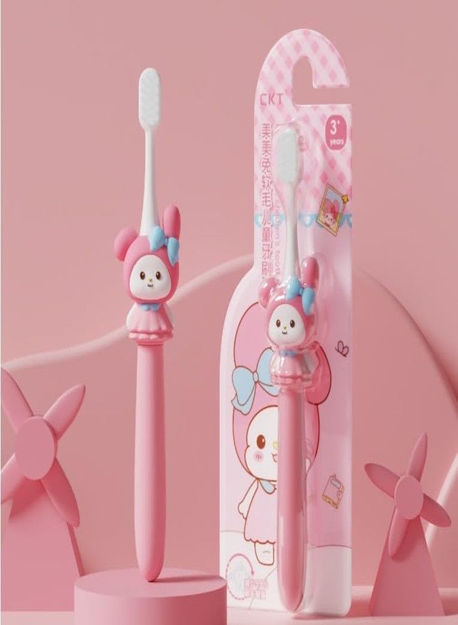 ZQBIEE Cartoon Character Soft Bristles Manual Toothbrush For Kids 3-12 Years Old with Anti-slip Rubberized Handle Design (Pack of 1, Melody) - Image 2