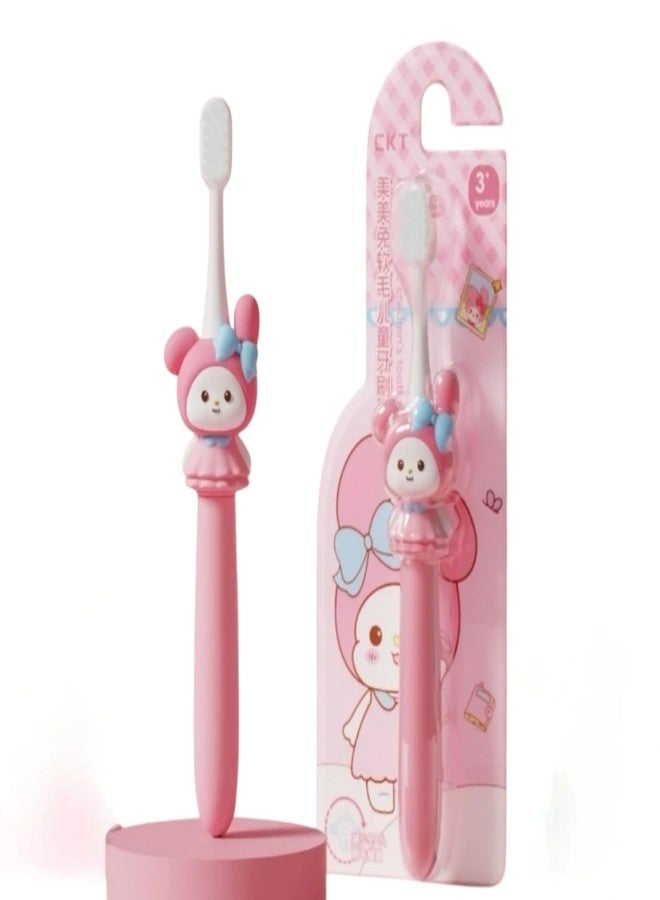 ZQBIEE Cartoon Character Soft Bristles Manual Toothbrush For Kids 3-12 Years Old with Anti-slip Rubberized Handle Design (Pack of 1, Melody) - Image 1