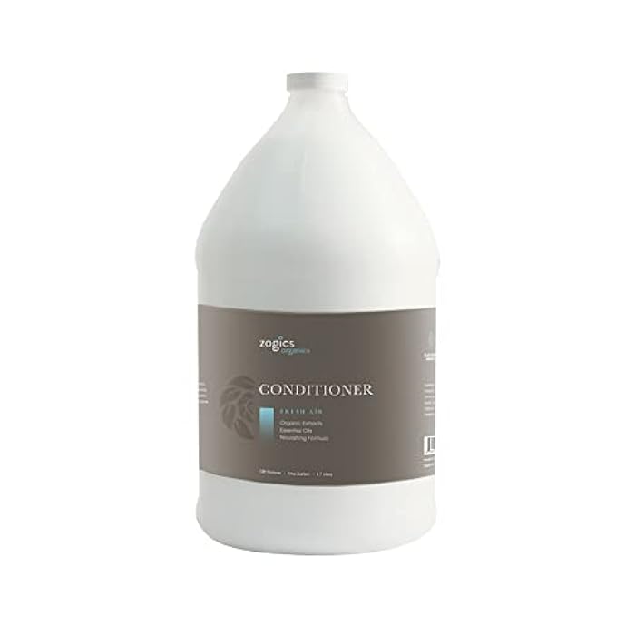 Zogics Organics Conditioner – Organic Conditioner for Hair, Hydrating Deep Conditioner with Natural Ingredients like Honey Powder, Aloe Vera, Avocado, and Jojoba (Fresh Air Scent, 1 Gallon)