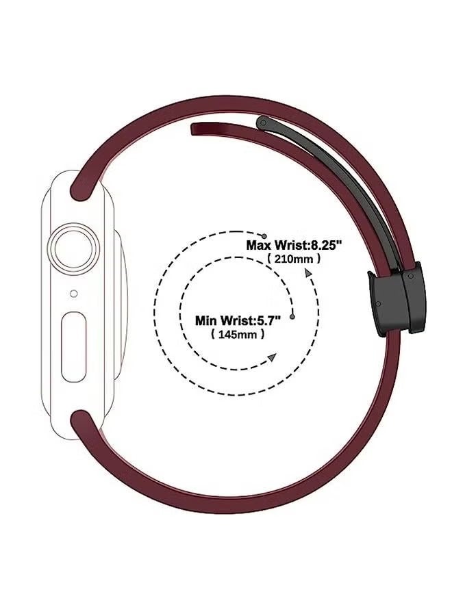 Magnetic Band D-buckle Silicone Sport Strap Replacement WristBand for Apple Watch SE Series 8/7/6/5/4/3/2/1 (38mm/40mm/41mm) - Image 2
