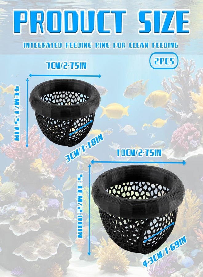 LUSTRIB 2 Pcs Floating Betta Hammock, 3D Printed Aquarium Betta Fish Hammock with Feeding Ring & Hide Cave, Dual Size Betta Fish Tank Accessories for Betta, Shrimp & Small Fish Resting & Feeding (Black) - Image 2