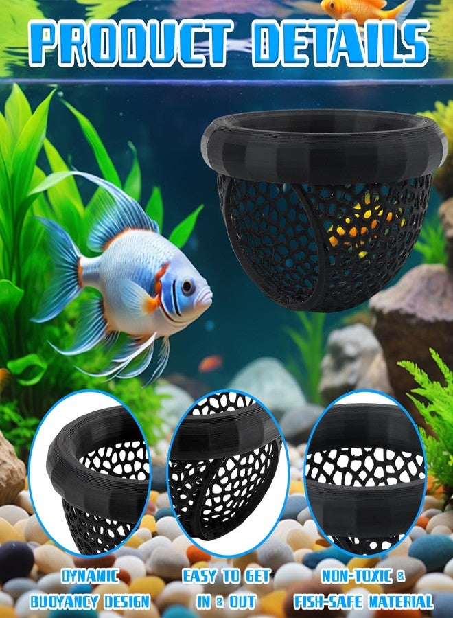 LUSTRIB 2 Pcs Floating Betta Hammock, 3D Printed Aquarium Betta Fish Hammock with Feeding Ring & Hide Cave, Dual Size Betta Fish Tank Accessories for Betta, Shrimp & Small Fish Resting & Feeding (Black) - Image 3