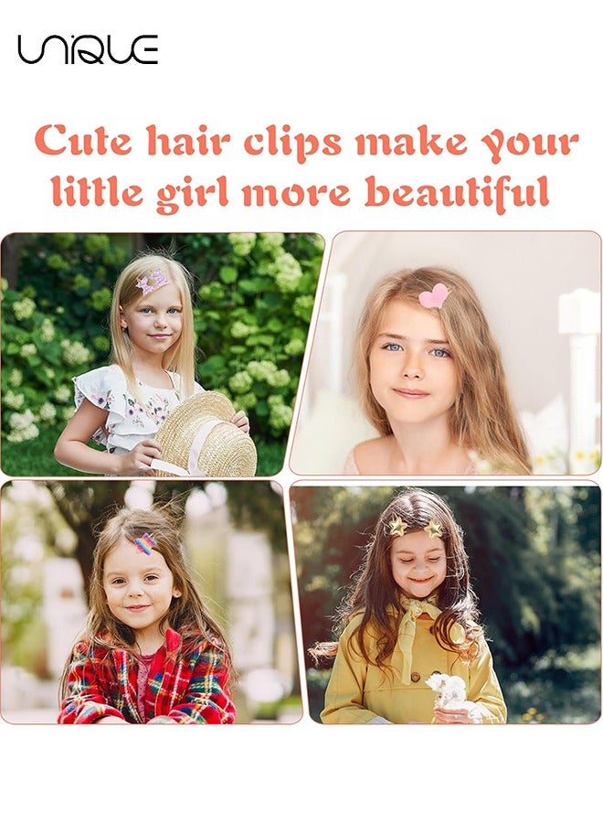 Unique 16 Pairs of Hair Clips - Cute Metal Button Hair Clips - For Crown, Star, Heart, Crown, Butterfly Shaped Girl Hair Clip - Shiny Girl Hair Clip (Multicolor) - Image 5