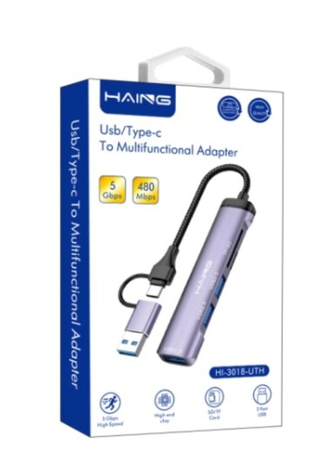 Haing Usb/Type C To Multifunvtional Adapter - Image 1