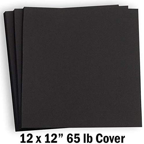 Hamilco Card Stock Scrapbook Paper 12x12 Black Colored 65lb Cardstock – 25 Pack - Image 2