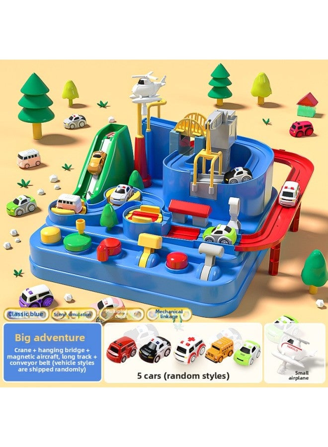 Children's Rail Car Toys To The Age Of Small Train Car Break Through The Big Adventure Parking Lot Boy Girl Baby-Color:【large Size】 Get 5 Cars + Airplane With Big Adventure - Image 1