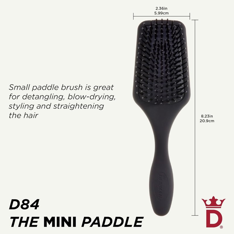 Denman D84 Hand Bag Paddle Brush - Black Mini Hairbrush for All Hair Types - Image 2