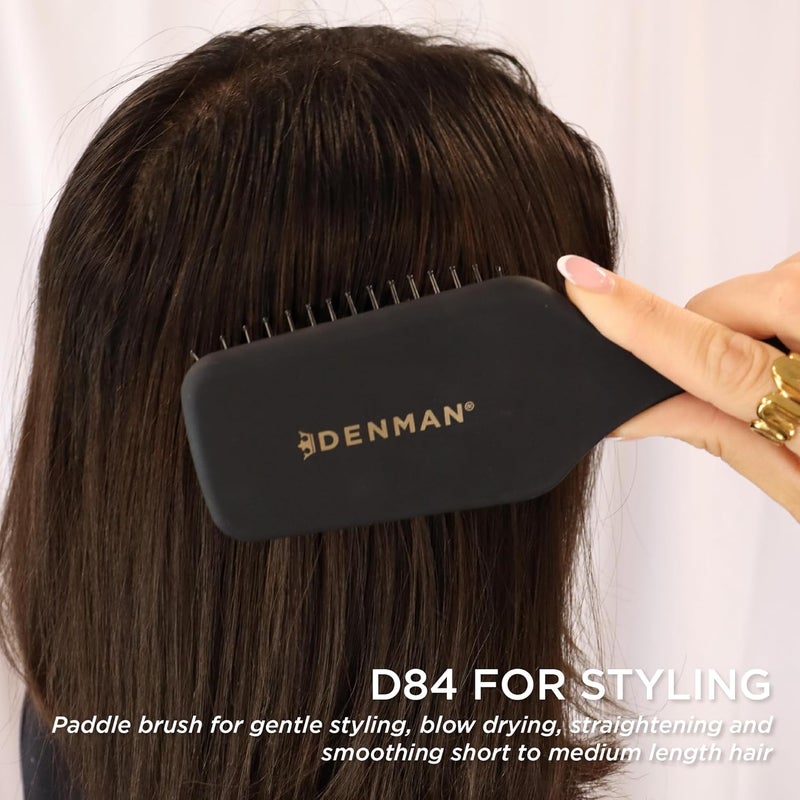Denman D84 Hand Bag Paddle Brush - Black Mini Hairbrush for All Hair Types - Image 4