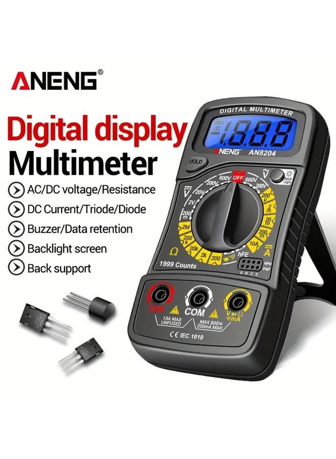 AN8204 مقياس متعدد الأحمر 1999 قيمة قياس جهد التيار المتردد والتيار المستمر مقاومة اختبار الصمام الثنائي والترانزستور - Image 2