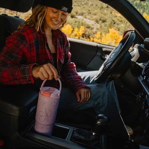 BOTTLE BOTTLE Insulated Water Bottle with Straw and Handle Stainless Steel Water Bottles for Car Sports Home Office and School 26oz Leak Proof(Blossom) - Image 2