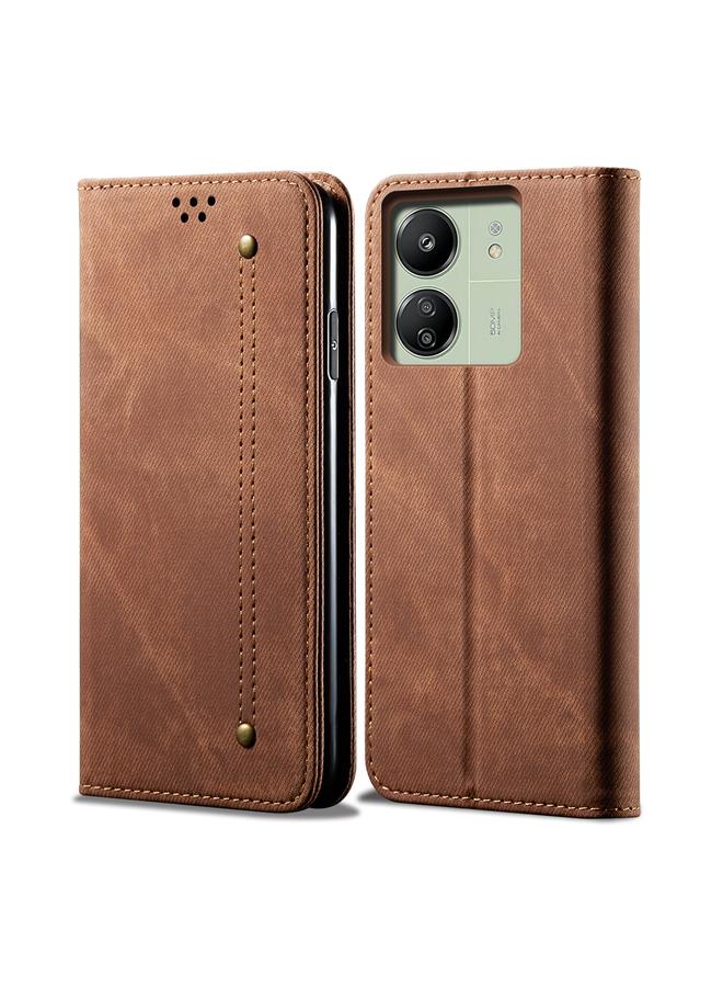 Case For Xiaomi Redmi 13C / Poco C65 Denim Texture Casual Style Horizontal Flip Leather Case