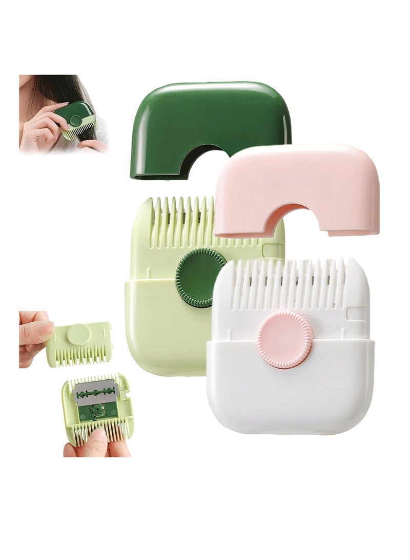 Excefore 2 in 1 Hair Trimmer, Dual-Side Split Ends Hair Trimmer, Hair Trimming and Finishing Bangs Trimmer, Manual Hair Trimmer Comb, for Thin and Thick Hair Trimming and Styling (2pcs Pink+ Green) - Image 1