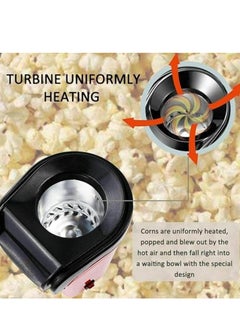 SUKILO Hot Air Popcorn Maker Machine – Mini Home Popper with Measuring Cup and Removable Lid No Oil Needed Air Popcorn Popper for Home Family Movie TV, Party  - Image 5