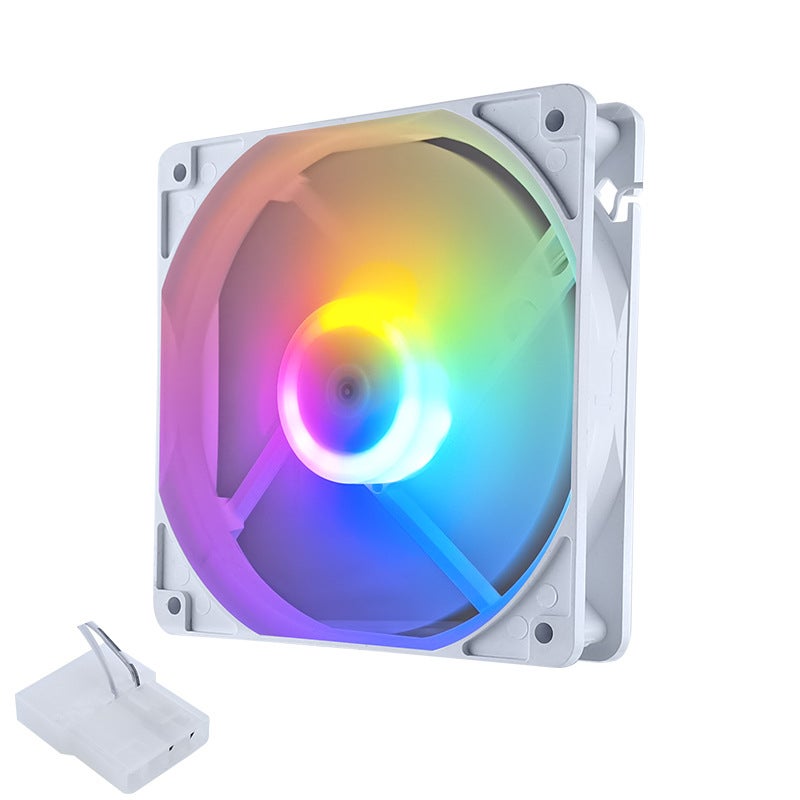 Quiet 4-Pin 12cm PC Case Fan 120mm Cooling LEDReverse-large 4Pin-white-lantern-dazzling-12cm chassis fan-no shock pad Reverse-large 4Pin-white-lantern-dazzling-12cm chassis fan-no shock pad 
