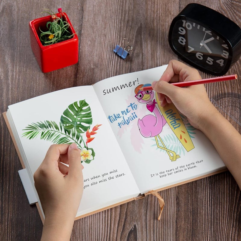 إكس يارك مجموعة دفاتر ملاحظات الفارغة A5 من Kraft، دفاتر رسم ذات غلاف صلب مع ورق غير مسطر، مجموعة مكونة من 2، 120 جرامًا للمتر المربع، 102 ورقة، مقاس 5.5 × 8.3 بوصة، مجموعة دفاتر السفر - Image 2