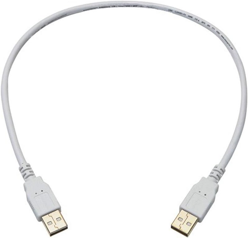 مونوبرايس 108609 1.5 قدم كابل USB 2.0 A ذكر إلى A ذكر 28/24AWG (مطلي بالذهب) - أبيض لنقل البيانات لمرفقات القرص الصلب والطابعات وأجهزة المودم والكاميرات والمزيد! - Image 1