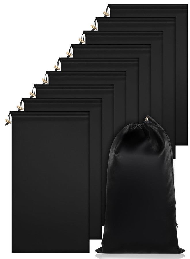 Exclaith 10 Pcs Game Toy Storage Bag with Drawstring, Multi Purpose Foldable Stuff Sack Travel Bags, Pouches for Lightweight Toys, Adjustable Toy Organizer, Foldable Ditty Underwear Bag for Women Men, Black - Image 1
