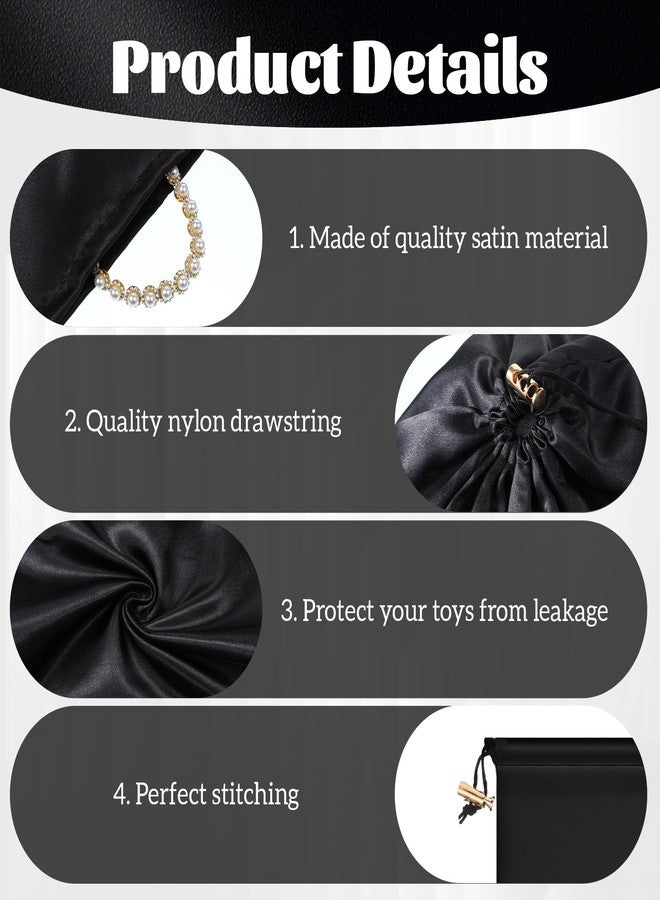 Exclaith 10 Pcs Game Toy Storage Bag with Drawstring, Multi Purpose Foldable Stuff Sack Travel Bags, Pouches for Lightweight Toys, Adjustable Toy Organizer, Foldable Ditty Underwear Bag for Women Men, Black - Image 3