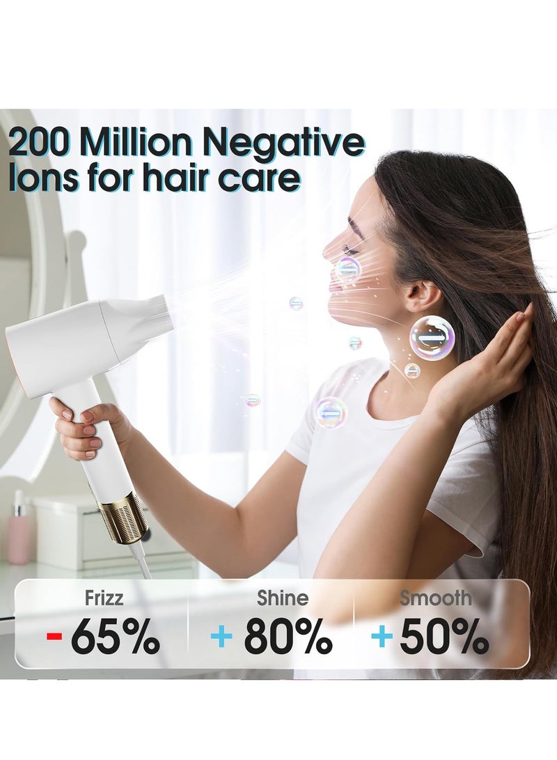 SOLARAE Hair Dryer with Diffuser, 110,000 RPM Brushless Motor High-Speed Low Noise Thermo-Control with 200 Million Negative Ionic Blow Dryer, Constant Temperature Hair Care Without Hair Damage, Fast-Drying - Image 4