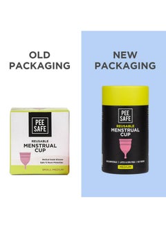 PEESAFE Pee Safe Reusable Menstrual Cup For Women | Medium Size With Pouch | Ultra Soft, Odour & Rash Free|100% Medical Grade Silicone|No Leakage|Protection For Up To 8-10 Hours | Us Fda Registered,Pack Of 1  - Image 2