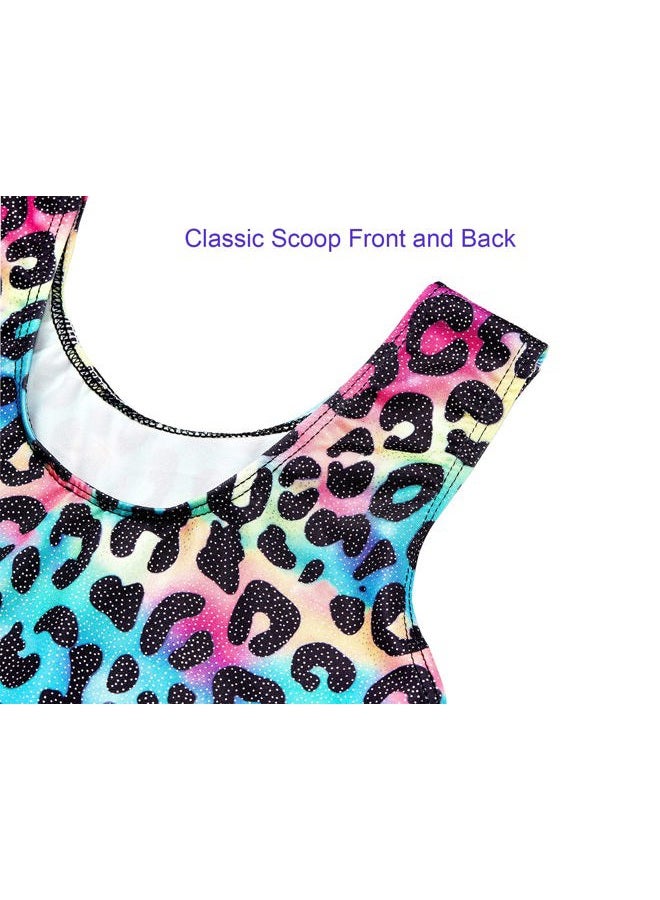 Domusgo Gymnastics Leotards for Girls 5-6 Years Old Multicolor Leopard Sparkly One Piece Tumbling Outfits - Image 3
