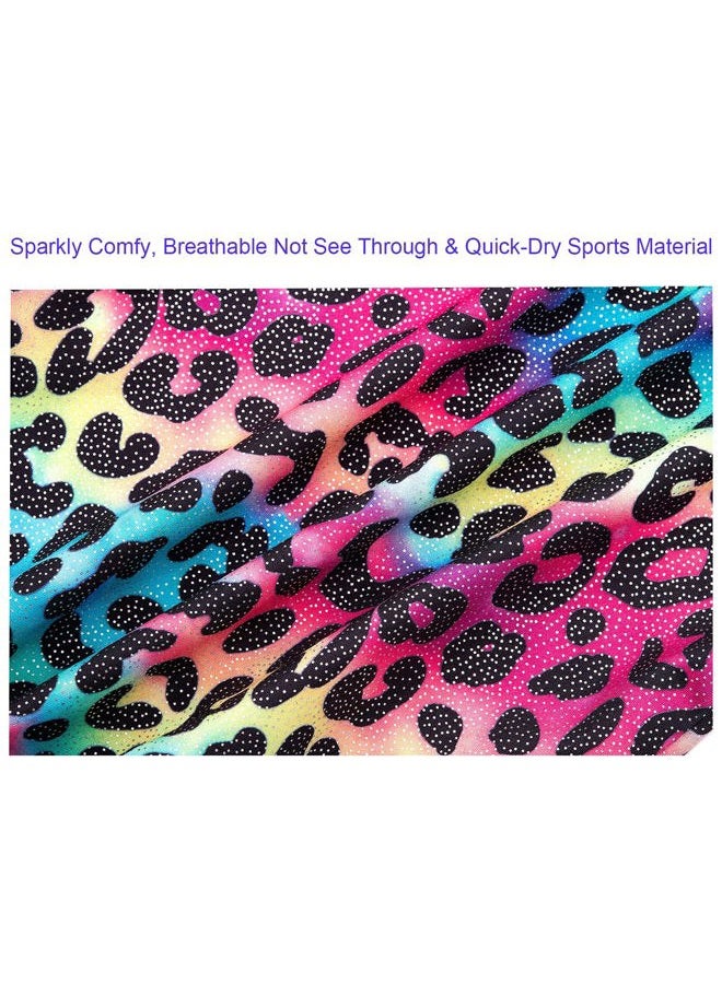 Domusgo Gymnastics Leotards for Girls 5-6 Years Old Multicolor Leopard Sparkly One Piece Tumbling Outfits - Image 5