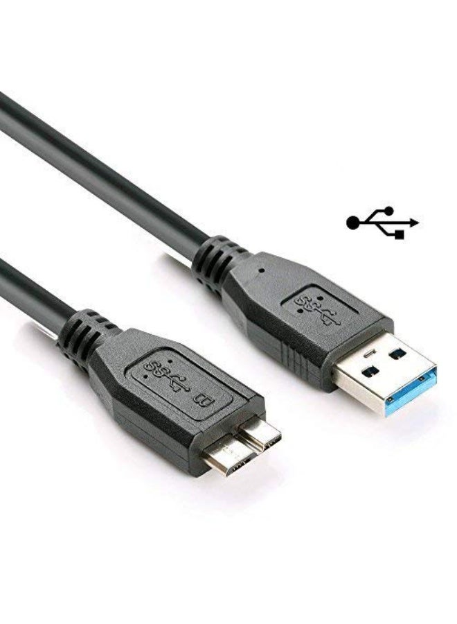 شابية كابل USB 3.0 لنقل البيانات من محركات الأقراص الصلبة، كابل USB-A إلى Micro B متوافق مع سامسونج جالاكسي S5، نوت 3، نوت برو 12.2، الكاميرا، محركات الأقراص الصلبة من WD، توشيبا، سيجيت، وغيرها. كابل نقل بيانات USB 3.0 بسرعة 5 جيجابت في الثانية، طوله 3.3 قدم. - Image 1