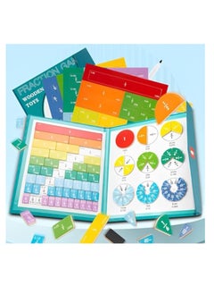 KASTWAVE 102 Pcs Magnetic Rainbow Fraction Tiles Circles Set with Pen, Math Counting Board, Magnetic Sorting Set, Educational Magnet Color, Montessori Division Board, for Kids Preschool Class  - Image 1