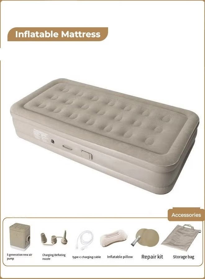 Portable Inflatable Air Mattress with Built-in Electric Pump – Water-Resistant Sleeping Pad Features Fast Self-Inflation & Deflation, Ideal for Home, Guests, Camping, Travel, and Outdoor Use, Assorted Colors - Image 1