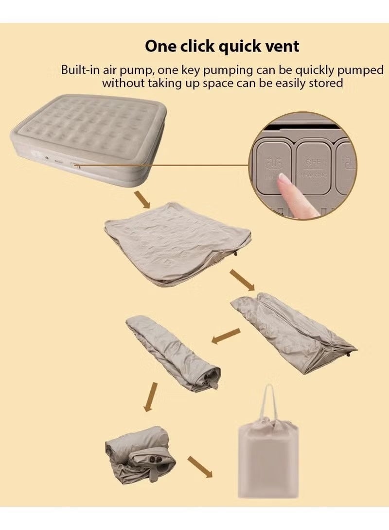 Portable Inflatable Air Mattress with Built-in Electric Pump – Water-Resistant Sleeping Pad Features Fast Self-Inflation & Deflation, Ideal for Home, Guests, Camping, Travel, and Outdoor Use, Assorted Colors - Image 3