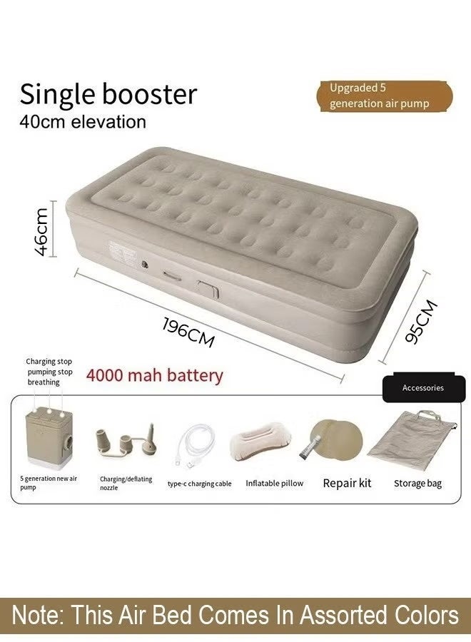 Portable Inflatable Air Mattress with Built-in Electric Pump – Water-Resistant Sleeping Pad Features Fast Self-Inflation & Deflation, Ideal for Home, Guests, Camping, Travel, and Outdoor Use, Assorted Colors - Image 5