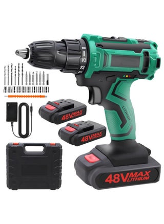 48V Cordless Drill Set Electric Drill with 2 Batteries and Charger Electric Screwdriver Power Drill Drivers with 2 Speed 25 +1 Torque Setting Built-in LED Light Storage Case Included - pzsku/Z66E89A5BFDE079661E9CZ/45/_/1711613876/0b83e903-a3f5-4b65-83fa-d8a03d6e5c92
