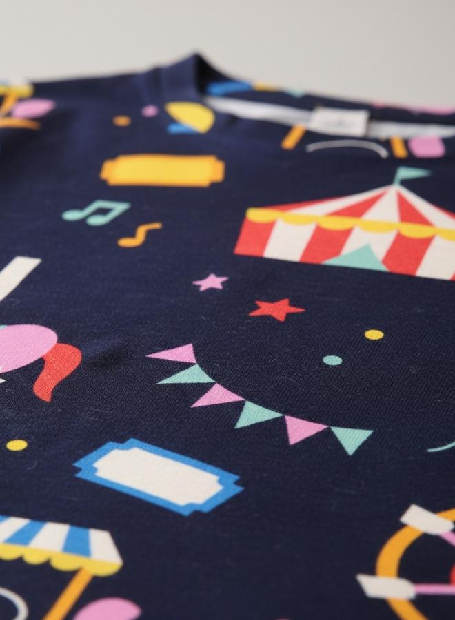 Anthrilo Navy Carnival Circus Cotton T-Shirt and Shorts Set - Image 4