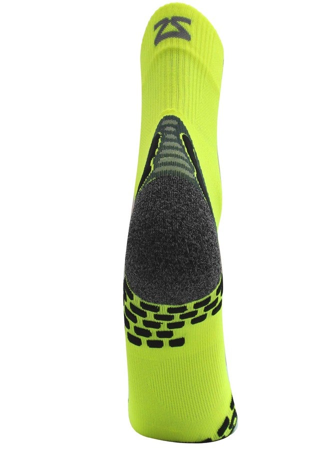 Zensah 3D Dotted Running Socks - Moisture Wicking, Padded, Anti-Blister, Ankle Athletic Sock for Men and Women (L, Neon Yellow) - Image 3