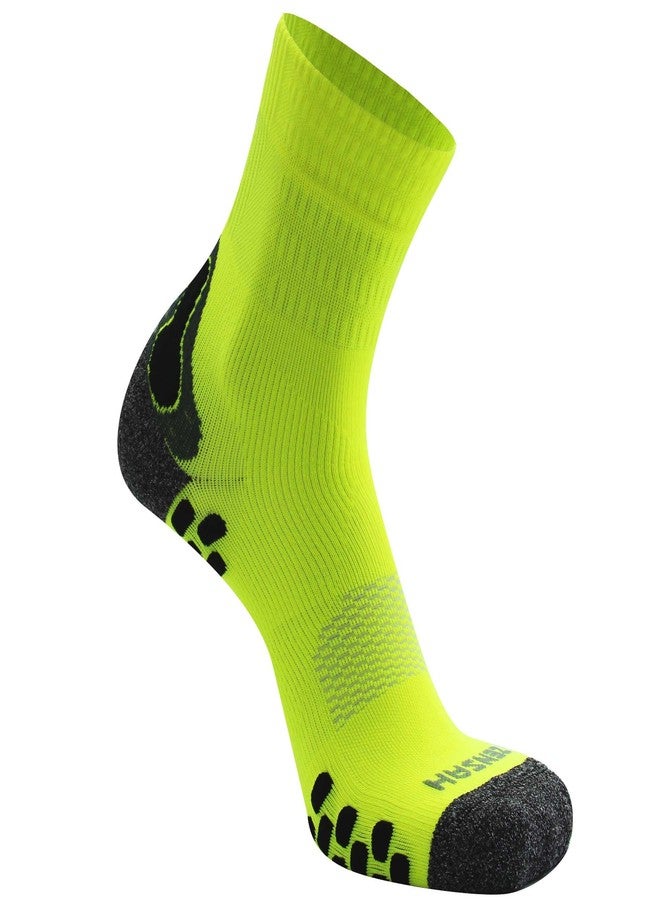 Zensah 3D Dotted Running Socks - Moisture Wicking, Padded, Anti-Blister, Ankle Athletic Sock for Men and Women (L, Neon Yellow) - Image 2
