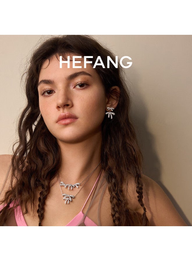Hefang elry, Shimmering Bow Collarbone Chain Necklace For Women, Elegant Birthday And Christmas Gift For Girlfriend