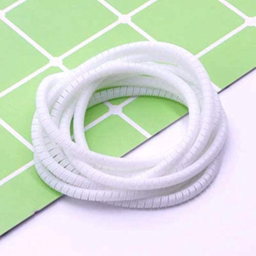 SKYCELL Cable Cord Charger Protector Saver Winder for iPhone & Android Charging Cables Spiral Triple Color (2 Pcs) 1.4 Meters Each-Full Size (White) (NOT for Earphones) - Image 4