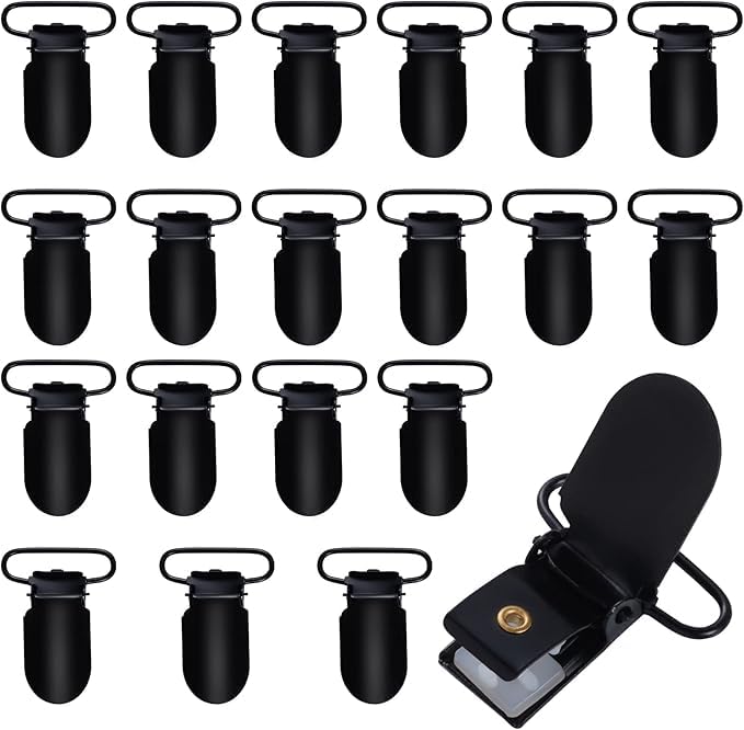 Marrywindix 20pcs 1" Black Suspender Clips Metal Holder Clips Sheet Fasteners Suspenders Holder for Mattress Pad Cover Sofa Cushion - Image 5