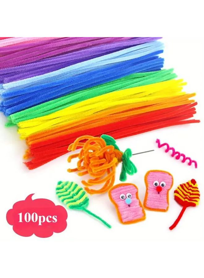 ١٠٠ عصا ملونة ملتوية منظفات الأنابيب للحرف اليدوية ومشاريع الفنون الإبداعية - Image 2