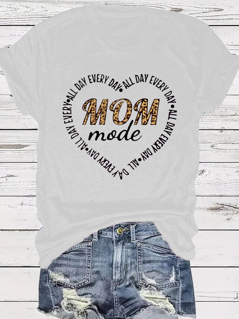 Summer Women'S Mother'S Day Pattern Round Neck Short Sleeve Casual Fashion Explosions T-Shirt - Image 1