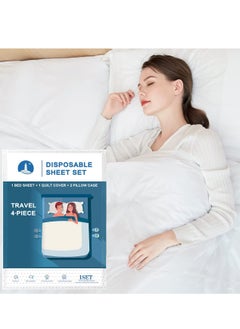 LYNLYN Disposable Bed Sheets Travel Bedding Cover Portable Bedspread Sheet & Pillowcase Sets  - Image 1
