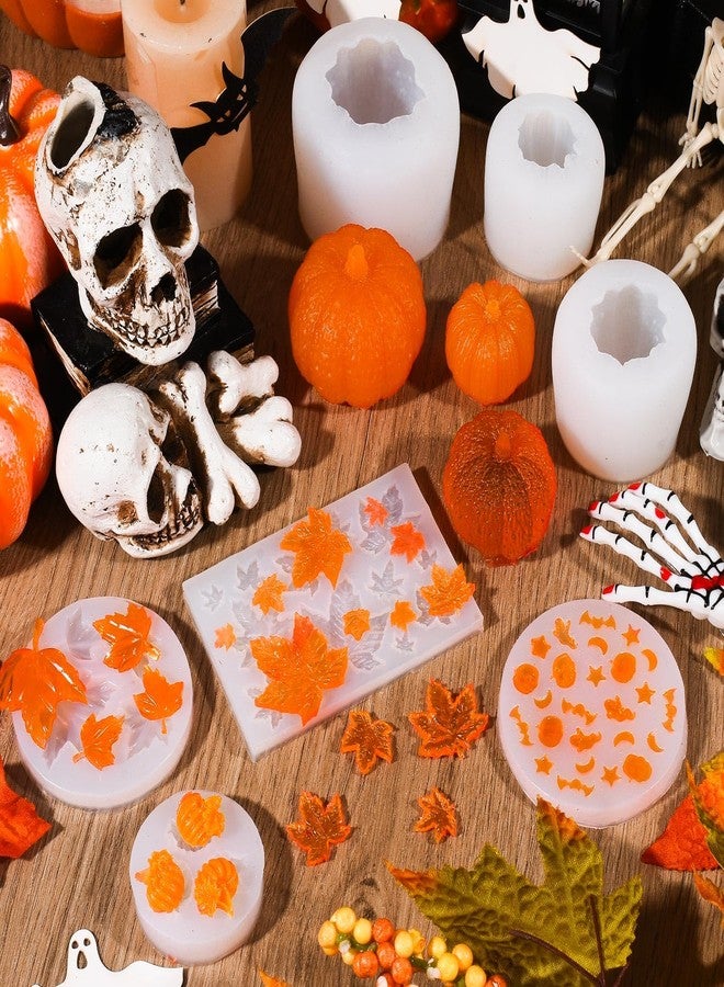 KVCSYAW 7 Pcs Pumpkin Candle Molds - Halloween & Thanksgiving Silicone Molds for DIY Craft Making Decoration Supplies - Image 4