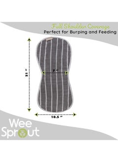 WeeSprout WeeSprout Unisex Organic Towel Cotton Burp Cloths, Set of 4, Four Ultra-Absorbent Layers Keep Clothes Dry, Button Transforms into Baby Bib, Machine Washable & Dryer Safe (Neutral Set, Full)  - Image 3